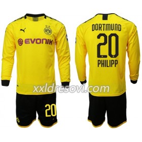 Borussia Dortmund Philipp 20 Domaći Dječji Komplet Dresovi za Nogomet 2019-2020 Dugim Rukavima (+ kratke hlače)